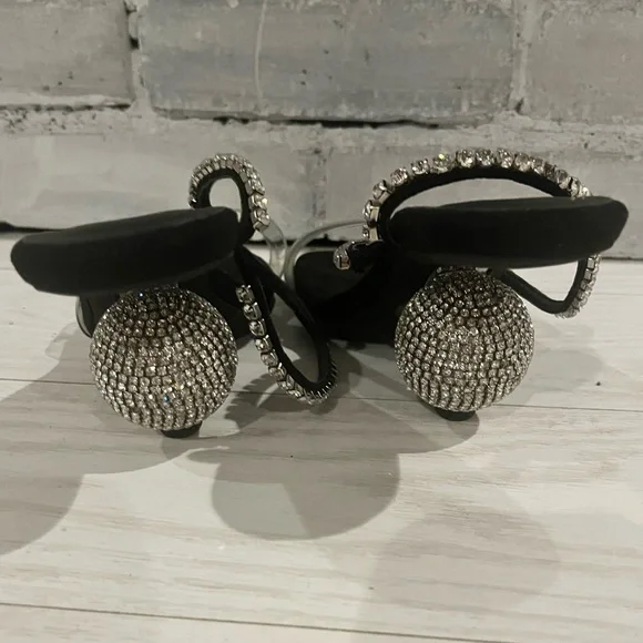 Jeffrey Campbell The Hustle Sandal In Black Suede Silver. Glamour Revolve Size 8 - Picture 4 of 8